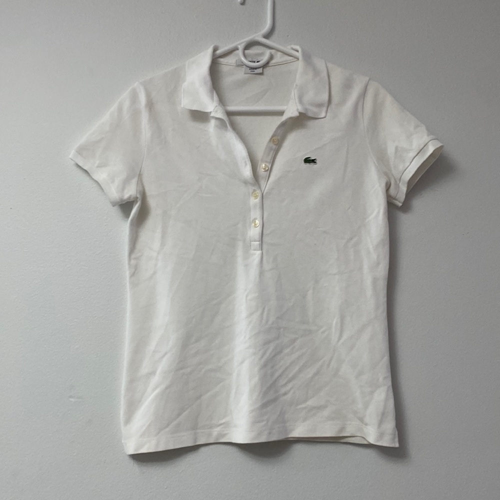 Lacoste Slim Fit White Polo Shirt - 40